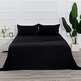 Twin Size Sheet Set - 3 Piece Set (Twin,Black),100% Super Soft Brushed Microfiber 1800 Luxury Bedding,Deep Pockets &Wrinkle,Fade Resistant