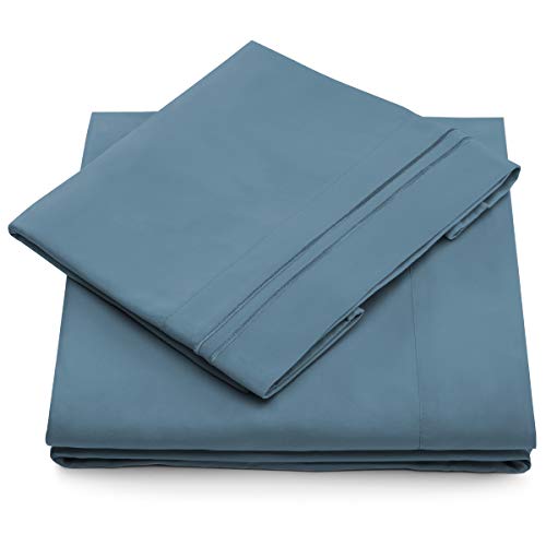 Book Cover Cosy House Collection 1500 Series Luxury Bed Sheet Set - Ultra Soft Hotel Sheets with Deep Pocket - Cool & Breathable - Wrinkle, Fade & Stain Resistant - 5 Piece Set (Split King, Peacock Blue)