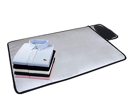 Homila Ironing Mat -Tabletop Ironing Board - Portable Ironing Pad with Silicone Iron Rest - Double Side Use & Twice Heat Resistance, Mini Ironing Board Foldable & Portable (28 x 19 Inches)