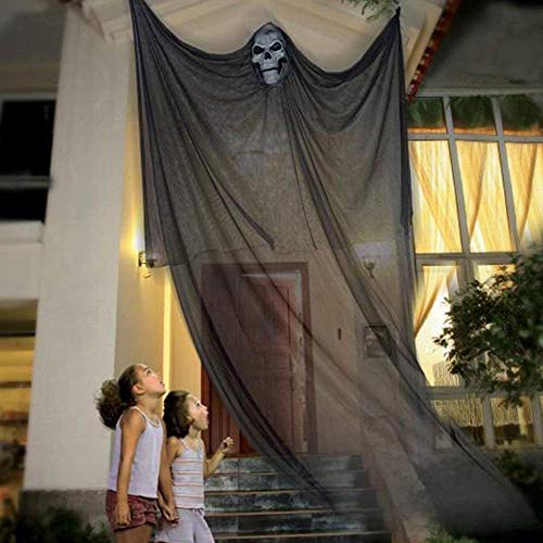 10ft Halloween Props Scary Halloween Ghost Decorations Halloween Hanging Ghost Prop Halloween Hanging Skeleton Flying Ghost Halloween Hanging Decorations for Yard Outdoor Indoor Party Bar …