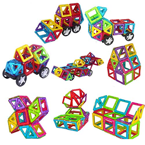 WiAllFun 261 Pieces Magnetic Building Blocks Set Educational Stacking Tiles Creative Imagination Development Toys