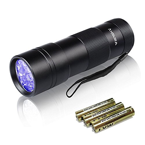 Black Light UV Flashlight,Vansky Blacklight 12 LED Urine Detector For Dog/Cat/Pet Urine & Dry Stains and Bed Bug On Carpets/Rugs/Floor,Matching with Pet Odor Eliminator