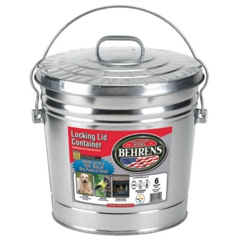 Book Cover Behrens 6 Gallon Rust-Proof Steel Locking Lid Trash Can(6 gal) Made in USA