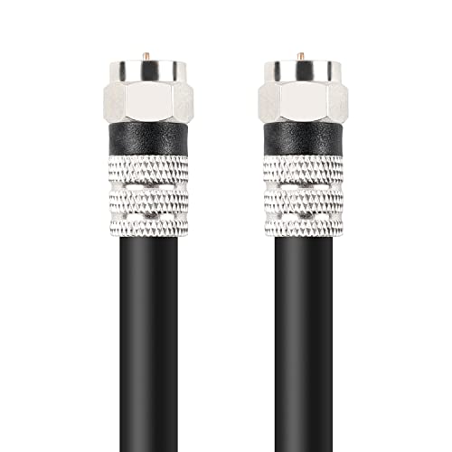 Postta Digital Coaxial Cable(2 Feet 3 Pack) Quad Shielded Black RG6 Cable with F-Male Connectors
