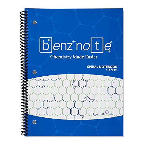 Book Cover BENZNOTE, Spiral Notebook, for Organic and Bio Chemistry, 8-1/2
