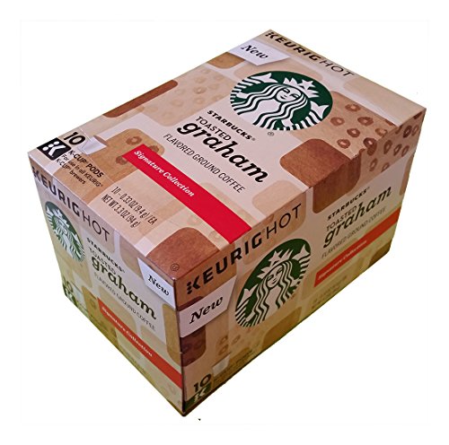 Starbucks Toasted Graham Flavored Medium Roast Coffee Single Serve Pods for Keurig Brewers, 1 box of 10