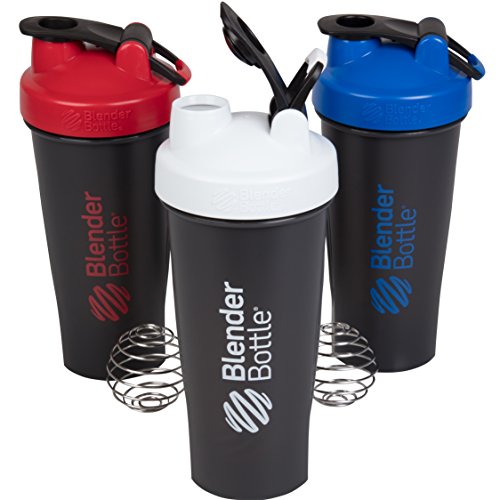 BlenderBottle 28 Ounce - Red,  White and Blue 3 Pack with Loop and Blenderball