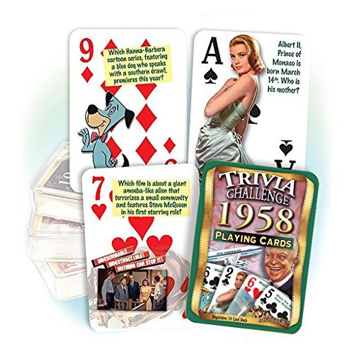 Book Cover Flickback Media, Inc. 1958 Trivia Playing Cards: 60th Birthday or Anniversary Gift