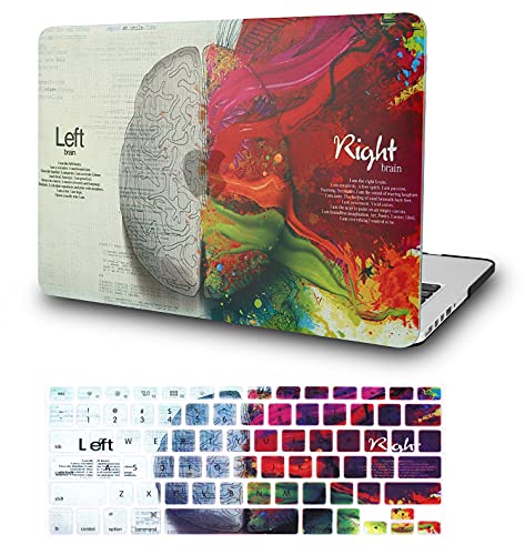 KEC Laptop Case for MacBook Air 13" w/ Keyboard Cover Plastic Hard Shell Case A1466/A1369 (Brain)