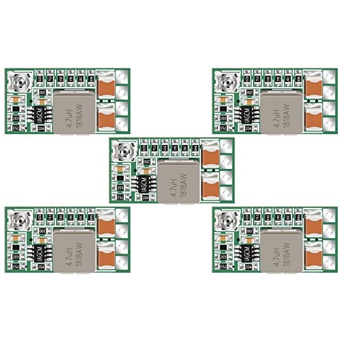 DROK 5v Regulator, 5pcs Mini Voltage Reducer DC 4.5-24V 12V 24V Step Down to 5V Buck Converter Board 3A Volt Step-Down Transformer Power Supply Module