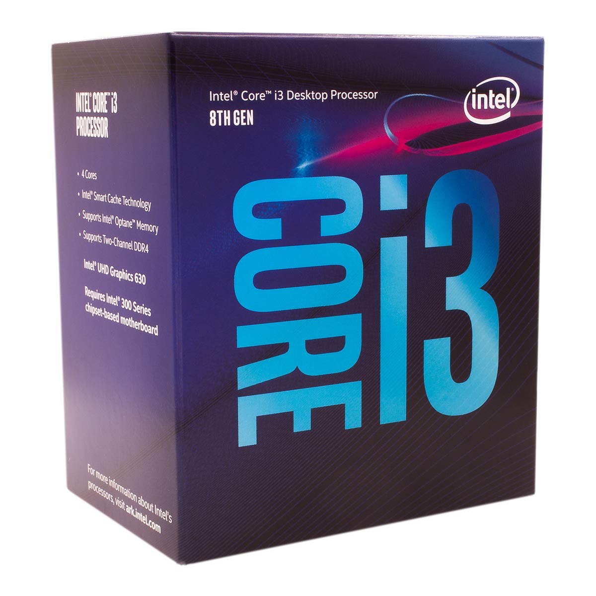 Book Cover Intel Core i3-8100 Desktop Processor 4 Cores up to 3.6 GHz Turbo Unlocked LGA1151 300 Series 95W Processor Core i3-8100