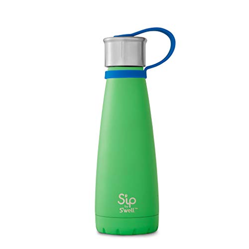 Book Cover S'ip by S'well 10 oz Lime Green Stainless Steel Bottle, 1 Count (Pack of 1)