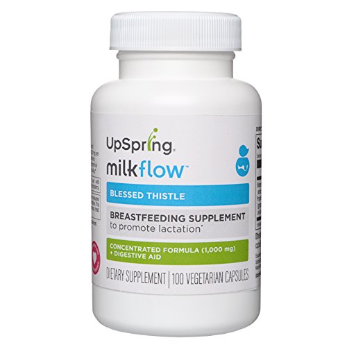 UpSpring Baby Blessed Thistle Capsules, 1000 mg Concentrated Formula Promotes Lactation, 100 Pills