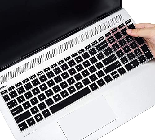 Keyboard Cover for 2019 HP Envy x360 2-in-1 15.6 / 2020 2019 HP 15.6 Laptop/HP Pavilion X360 15.6/HP Spectre x360-CH 15.6/HP Envy 17.3" 17t 17M 17-by 17-bs 17-bw 17-by1053dx Protective Skin, Black