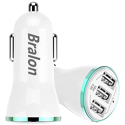 Book Cover Bralon USB Car Charger[2-Pack],24W/4.8A Rapid Car Charger Compatible with Phone 12(Pro Max)/12 mini/11 Pro Max/Xs/Xs max/Xr/X/8,G.alaxy Note S10/S9/S8 and More