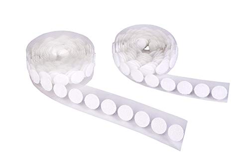 VARDHMAN 100 Set Self Adhesive Coins Hook and Loop Dots Fasteners Tapes, Double Sided Rug Carpet Gripper Pad Wall Mounting Coins for Home Office Car Phone Mount - Round - 16 mm - Color White