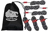 Chill Gorilla 6 Pack 4mm Reflective Tent Guide Rope Guy Line Cord & Adjusters. Lightweight for Rain Tarps, Tents, Hiking, Backpacking. Essential Camping Survival Gear & Accessories. 78 feet. Black