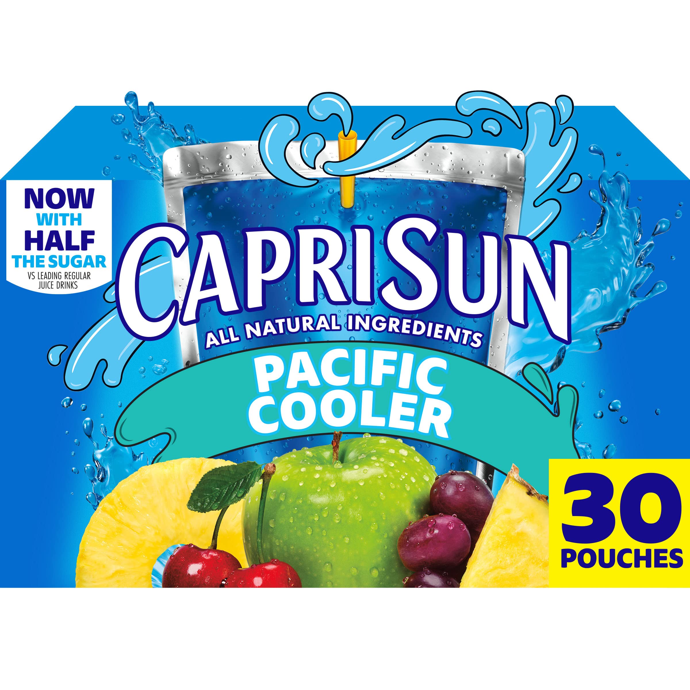 Capri Sun Pacific Cooler Mixed Fruit Naturally Flavored Kids Juice Drink Blend (30 ct Box, 6 fl oz Pouches) Pacific Cooler 1 Count (Pack of 30)