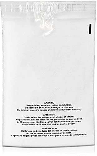 Shop4Mailers 19 x 24 Clear Plastic Flat Poly Bags with Suffocation Warning Self Seal Adhesive 1.5 Mil for Business FBA Packaging, Jewelry, Clothes, Prints, Storage – Resealable - (250 Pack)