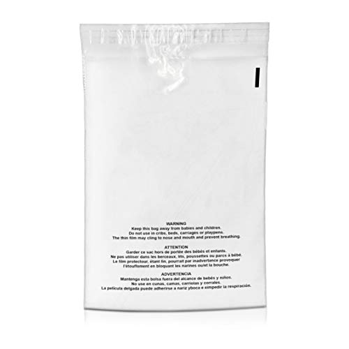 Shop4Mailers 6 x 9 Clear Plastic Flat Poly Bags with Suffocation Warning Self Seal Adhesive 1.5 Mil for Business FBA Packaging, Jewelry, Clothes, Prints, Storage – Resealable (1000 Pack)