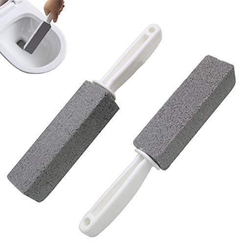 Book Cover Comfun Toilet Bowl Pumice Cleaning Stone with Handle Stains and Hard Water Ring Remover Rust Grill Griddle Cleaner for Kitchen/ Bath/ Pool/ Spa/ Household Cleaning 2 Pack