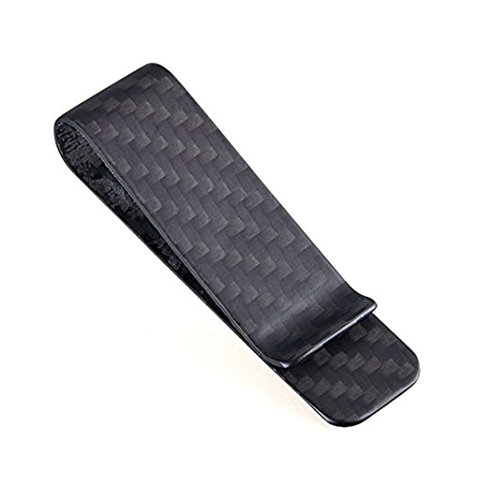 HONB Money Clip Credit Card Holder (Carbon Fiber, Matte Black)
