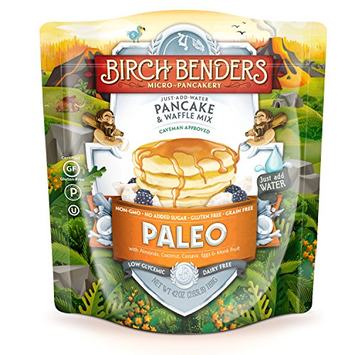 Paleo Pancake and Waffle Mix by Birch Benders, Low-Carb, High Protein, High Fiber, Gluten-free, Low Glycemic, Prebiotic, Keto-Friendly, Made with Cassava, Coconut & Almond Flour, 42 Ounce (Pack of 1)