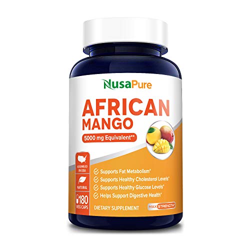 African Mango Extract 5,000 mg per Veggie Caps 180 Capsules (Non-GMO & Gluten Free) Supports Healthy Glucose Levels*