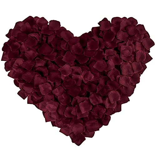 Neo LOONS 1000 Pcs Artificial Silk Rose Petals Decoration Wedding Party Color Burgundy