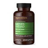 Amazon Elements Men's One Daily Multivitamin, 62% Whole Food Cultured, Vegan, 21 Vitamins and Minerals, 65 Tablets, 2 Month Supply (Packaging may vary)
