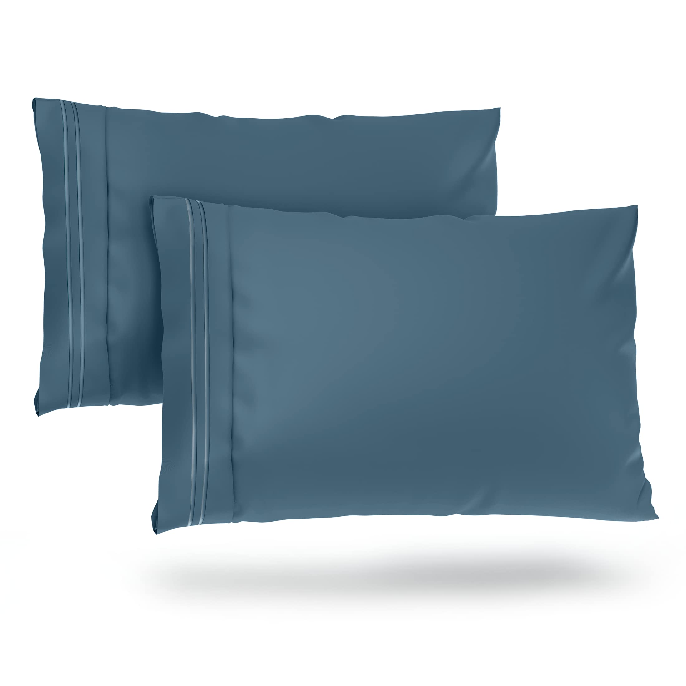 Book Cover Cosy House Collection Pillowcases King Size - Peacock Blue Luxury Pillow Case Set of 2 - Premium Super Soft Hotel Quality Pillow Protector Cover - Cool & Wrinkle Free - Hypoallergenic