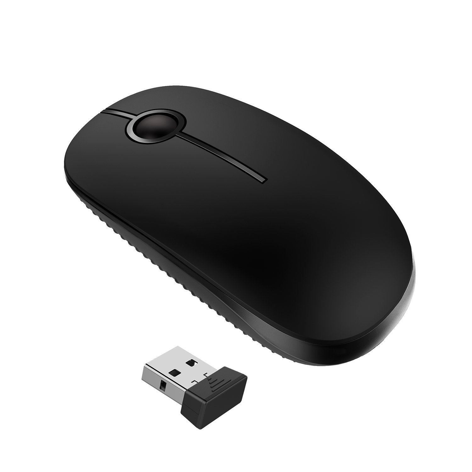 Book Cover VssoPlor Wireless Mouse, 2.4G Slim Portable Computer Mice with Nano Receiver for Notebook, PC, Laptop, Computer-Black