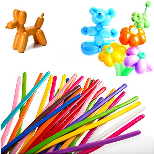 Book Cover U-Star 200 PCS Latex Twisting Balloons 260Q Magic Balloons Assorted Color Long Balloons for Animal Shape Party, Birthdays, Clowns, Weddings Decorations