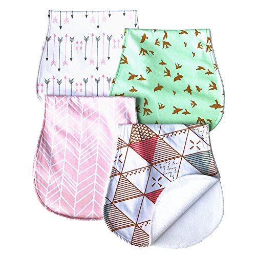 ARNZION Baby Burp Cloths Baby Burp Set Curved Absorbent and Soft Valuable 4 Pack