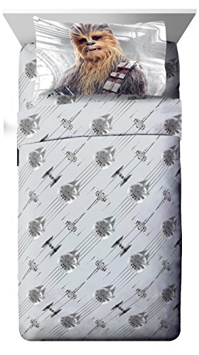 Book Cover Star Wars Ep 8 Epic Poster Gray 4 Piece Full Sheet Set with Chewbacca & Stormtrooper