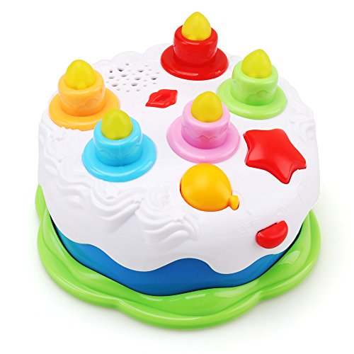 Book Cover Amy&Benton Kids Birthday Cake Toy for Baby & Toddlers with Counting Candles & Music, Gift Toys for 1 2 3 4 5 Years Old Boys and Girls