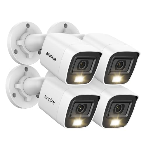 ANNKE 4 Packed 2.0MP 1080P 1920TVL Security Camera Kits, HD TVI Add-on Outdoor CCTV Cameras, IR Night Vision, Weatherproof Housing, Home Surveillance Security Bullet Cam