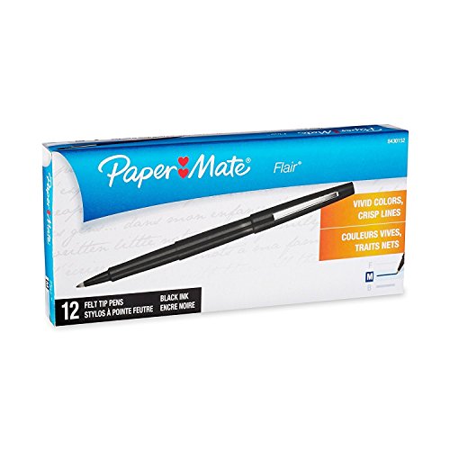Book Cover Paper Mate Flair Felt Tip Pens, Medium Point 0.7 mm Dozen