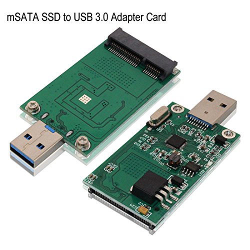 Book Cover mSATA SSD Adapter To USB 3.0, Tanbin Mini SATA Use as Portable Flash Drive/External Hard Drive, 50mm Mini PCIe Solid State Drive Reader Converter