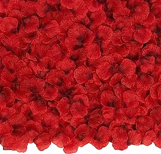 BESKIT 3000 PCS Artificial Silk Rose Petals for Valentine Day Wedding Party Flower Decoration (Dark Red)