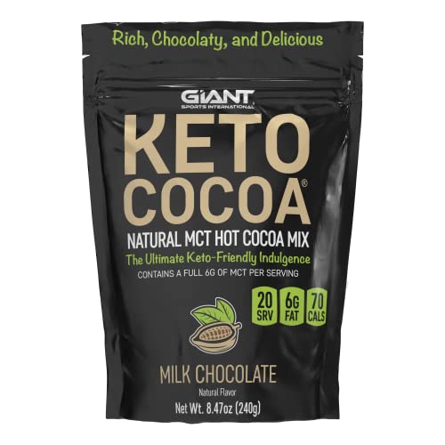 Book Cover Keto Cocoa - Delicious Sugar Free Instant Hot Chocolate Mix with 6g of MCTs for The Ketogenic Diet and Low Carb Lifestyle | No Gluten | 20 Servings