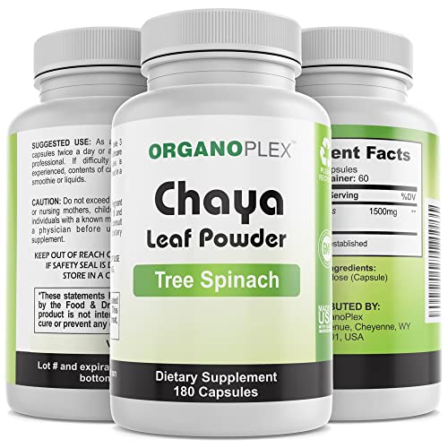 V-HealthTech ORGANOPLEX - Chaya (Tree Spinach) - Leaf Powder – 180 Veggie Capsules