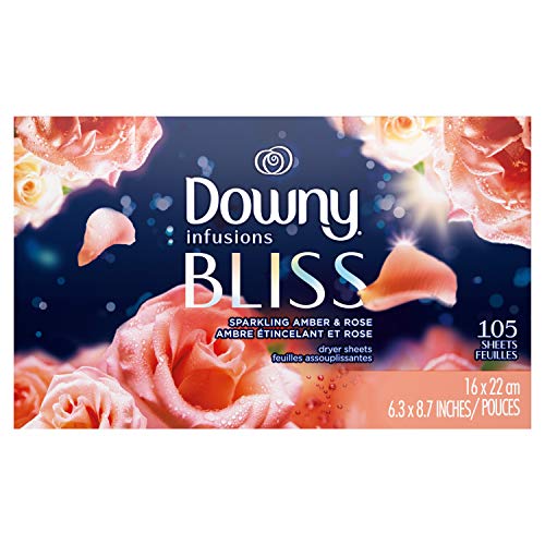 Downy Infusions Fabric Softener, Amber Blossom 105 Little Sheets (Pack of 2)