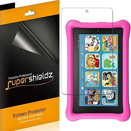 Book Cover (3 Pack) Supershieldz for All New Fire 7 Kids Edition Tablet 7 inch (9th and 7th Generation, 2019 and 2017 Release) Screen Protector High Definition Clear Shield (PET)