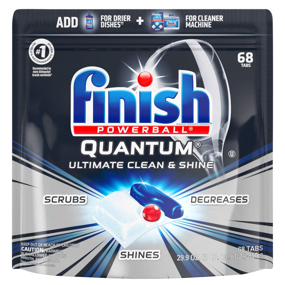 Book Cover Finish - Quantum - 68ct - Dishwasher Detergent - Powerball - Ultimate Clean & Shine - Dishwashing Tablets - Dish Tabs