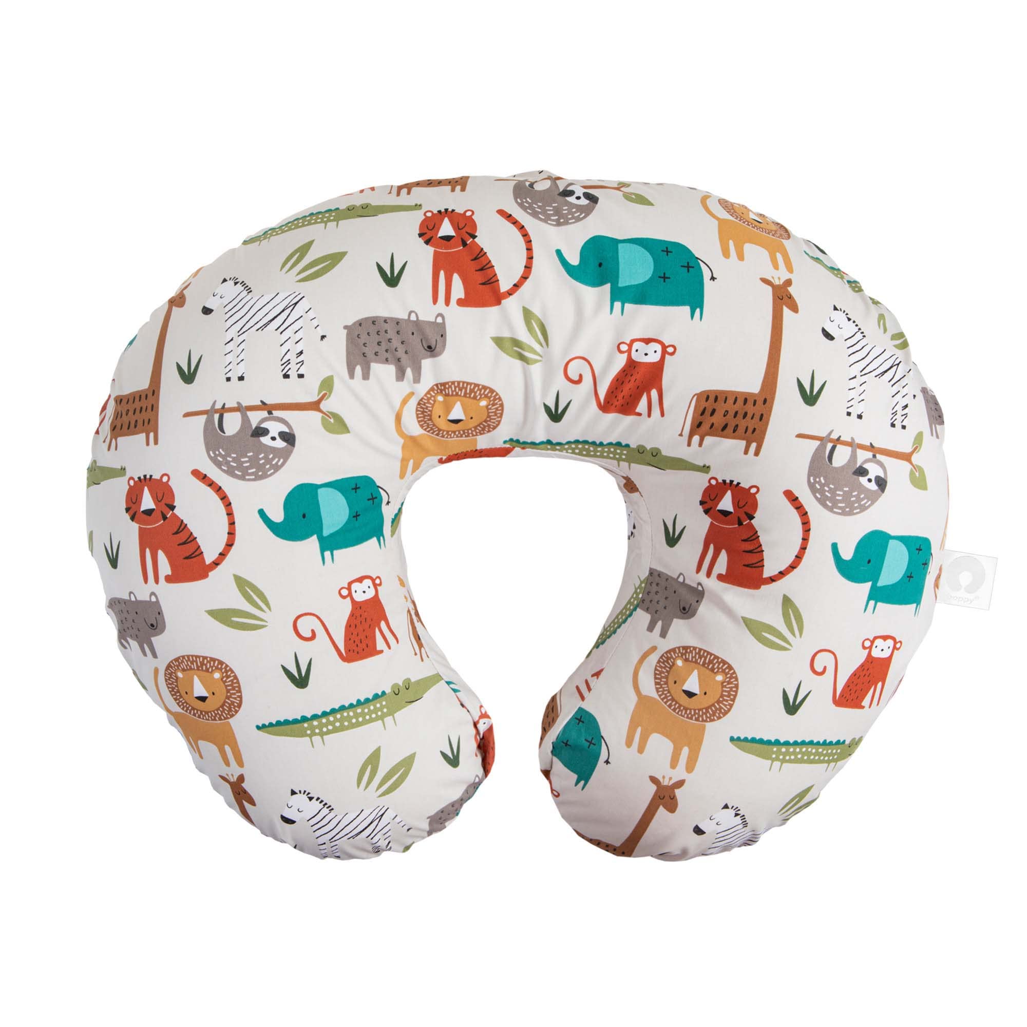 Boppy Original Nursing Support, FKA Boppy Nursing Pillow, Neutral Jungle, Ergonomic Breastfeeding, Bottle Feeding, and Bonding, with Hypoallergenic Fiber Fill, with Removable Cover, Machine Washable Neutral Jungle Colors