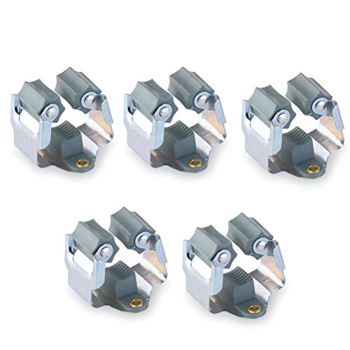 OUNONA 10pcs Broom Mop Holder Wall Mounted Garden Storage Rack (Grey)