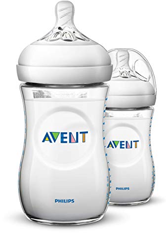 Book Cover Philips Avent Natural Baby Bottle, Clear, 9oz, 2pk, SCF013/27