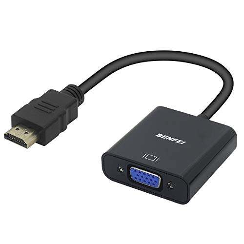 Book Cover HDMI to VGA, Benfei Gold-Plated HDMI to VGA Adapter (Male to Female) Compatible for Computer, Desktop, Laptop, PC, Monitor, Projector, HDTV, Chromebook, Raspberry Pi, Roku, Xbox and More - Black