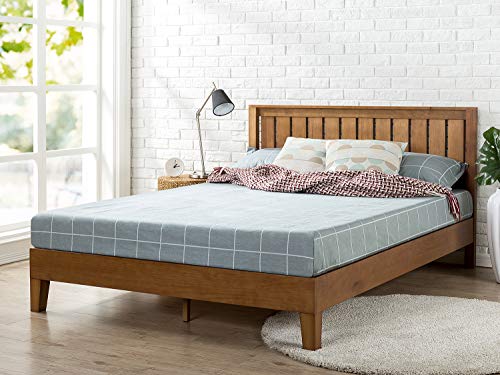 Book Cover ZINUS Alexis Deluxe Wood Platform Bed Frame with Headboard / Wood Slat Support / No Box Spring Needed / Easy Assembly, Rustic Pine, King
